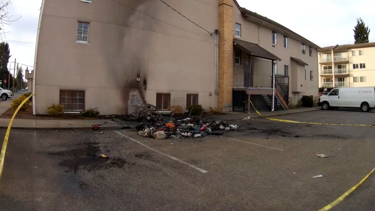 A woman was seriously burned in Chilliwack when her tent caught on fire early Wednesday morning.