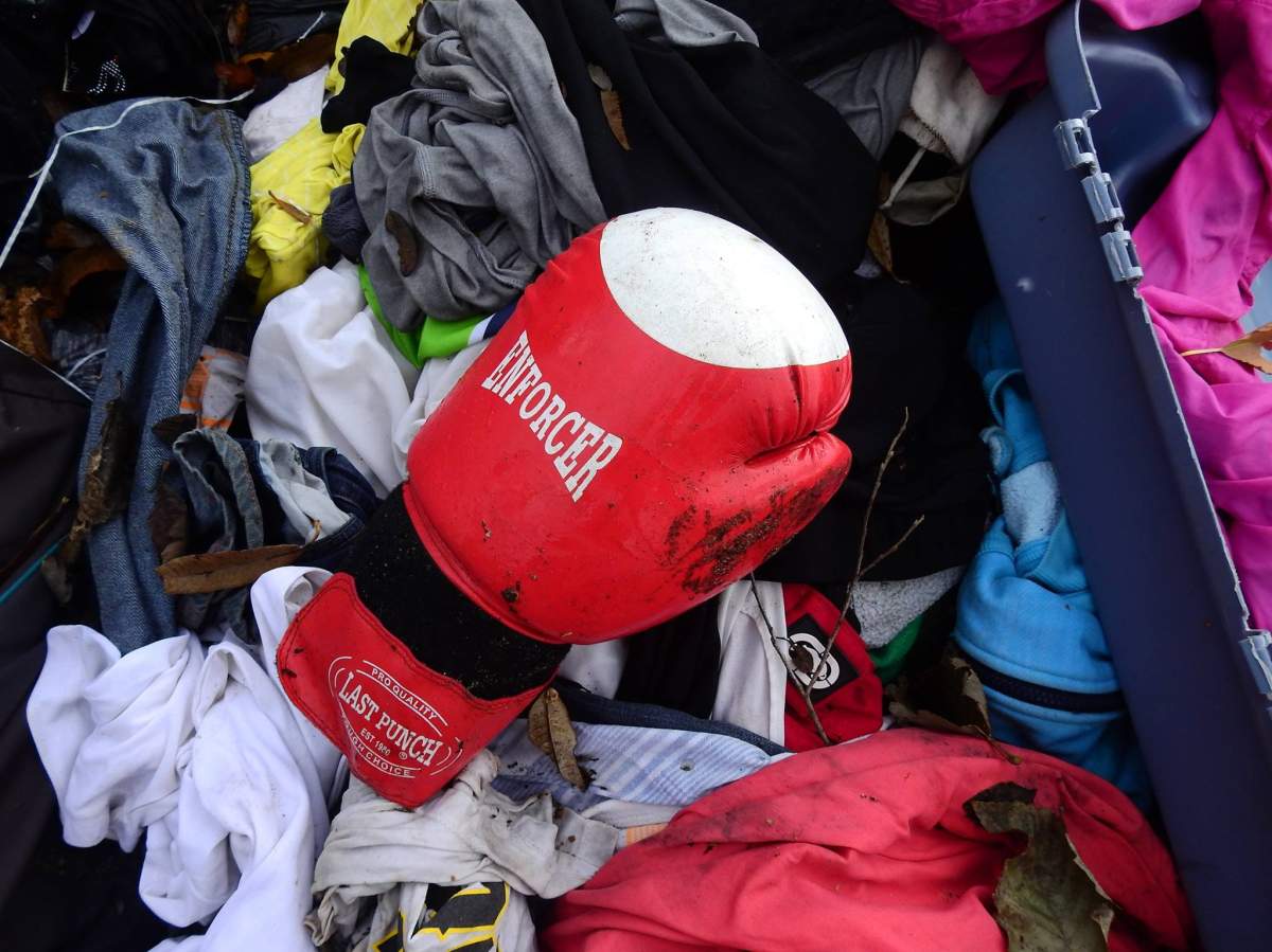 Trash strewn near the Chilliwack River.