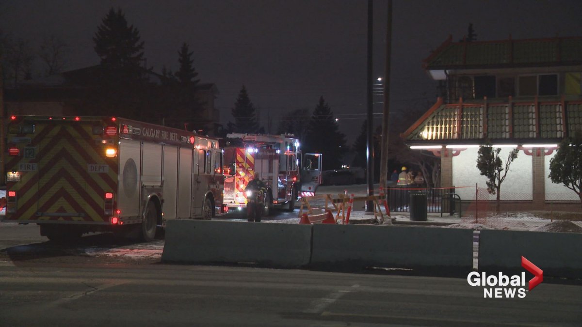 Fire crews on the scene of a carbon monoxide leak at a southeast Calgary building on Nov. 20.