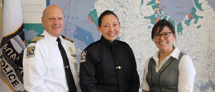 Constable Pamela Stevenson is one of three Inuit officers on the Kativik Regional Police Force. Of the three, she is the only woman. Sunday, Nov. 19, 2017.