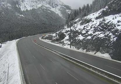 View of the road conditions on the Coquihalla Summit on Nov. 23.