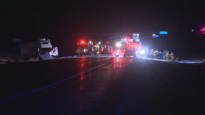 Police were called to a serious crash east of Calgary on Highway 901 Wednesday night.