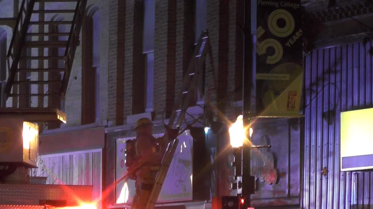Firefighters battle overnight blaze in downtown Peterborough - image