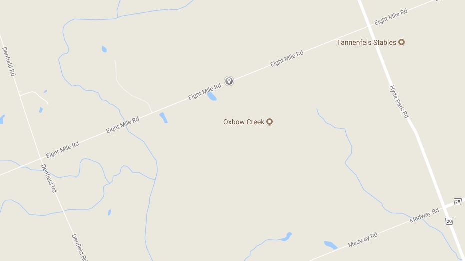 Middlesex OPP say a male driver has died after his pick-up truck rolled in the ditch along Eight Mile Road Friday morning between Denfield Road and Hyde Park Road northwest of London.