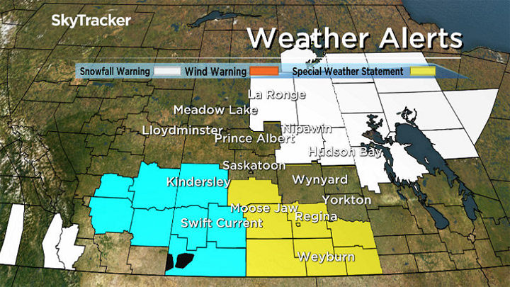 Environment Canada has issued freezing rain and snowfall warnings in parts of Saskatchewan.