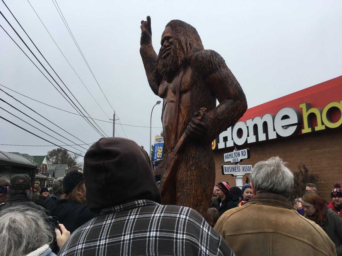 A crowd of roughly 200 gathered on Wednesday, Nov. 15 for the unveiling of the EOA Sasquatch.