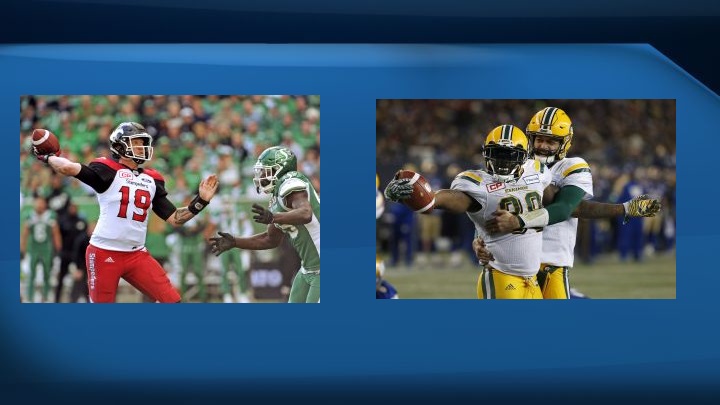 The CFL Western final features the Calgary Stampeders, who finished with the best record in the Canadian Football League playing against the Edmonton Eskimos, who toppled the host Winnipeg Blue Bombers in the West semifinal on Sunday.