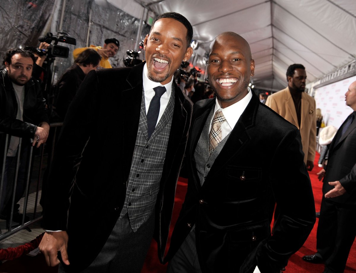 Will Smith and Tyrese Gibson arrive at the premiere of Columbia Pictures' "Seven Pounds" held at Mann's Village Theatre on December16, 2008 in Westwood, California.