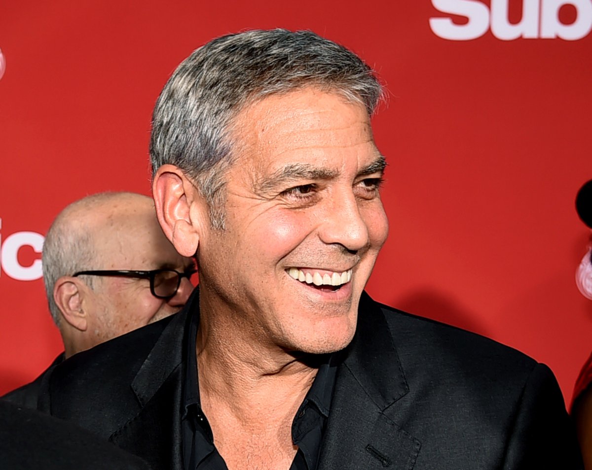 George Clooney arrives at the premiere of Paramount Pictures' "Suburbicon" at the Village Theatre on October 22, 2017 in Los Angeles, California.
