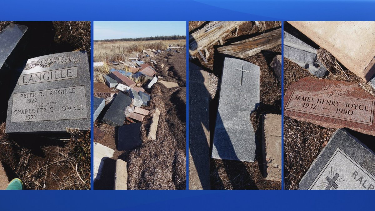 Jackie McAllister found these headstones near a beach in New Brunswick. 