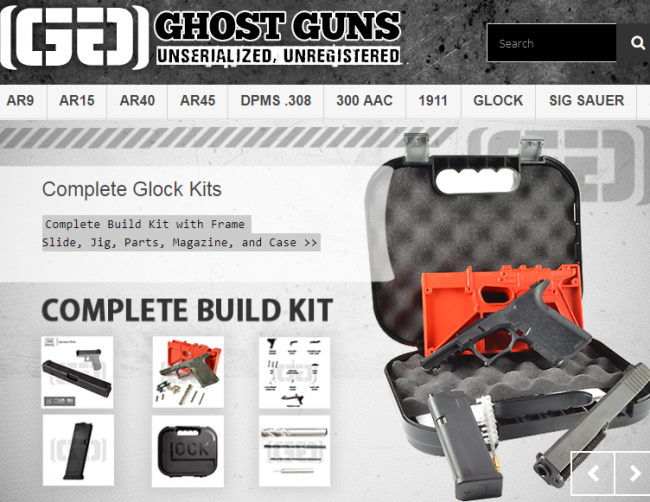 Screen grab of the Ghostguns.com homepage taken Nov. 24, 2017.
