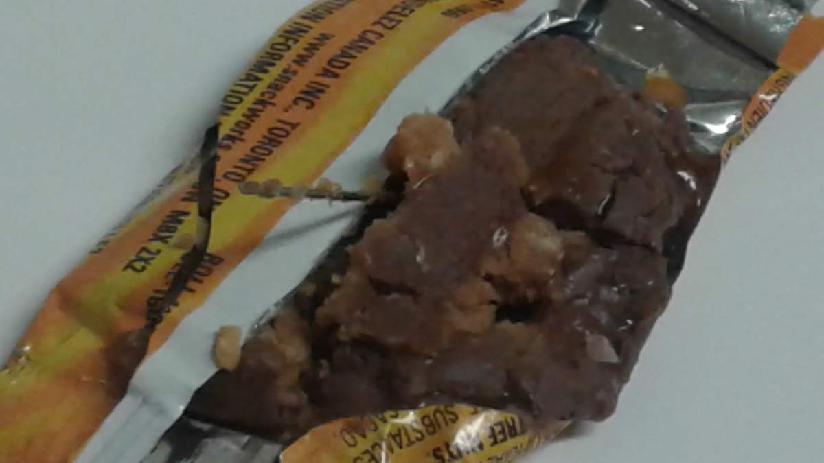 The seven-year-old girl’s mother reported to RCMP she found the sewing needle in a chocolate bar.