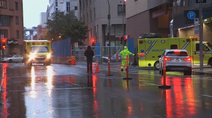 Patients were transferred by ambulance from the Hôtel-Dieu Hospital to the new CHUM hospital on Sunday, Nov. 5, 2017.