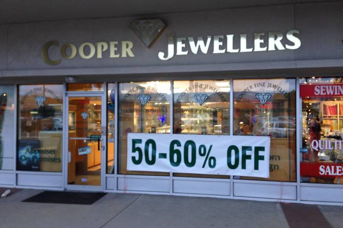 Cooper Jewellers was robbed of about $500,000  in merchandise last November.
