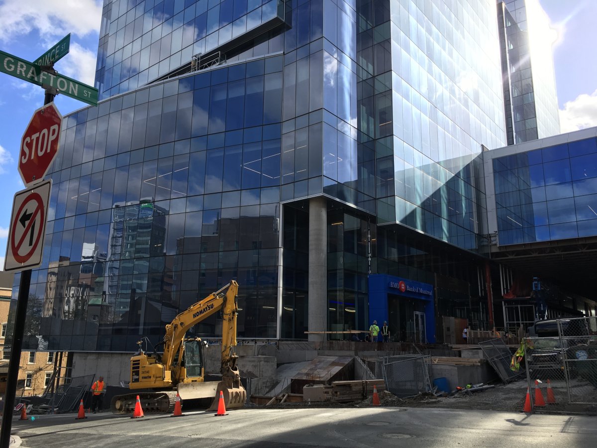 The Nova Centre project, which includes the Halifax Convention Centre, is seen in this photo from Oct. 31. The province has now announced the centre will have its official opening ceremony on Dec. 15.