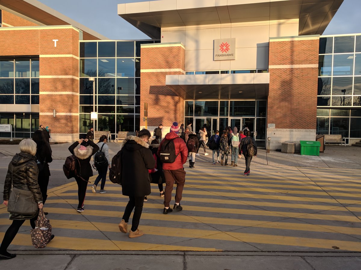 Fanshawe students returned to class this morning after a lengthy faculty strike. (Nov. 21, 2017).