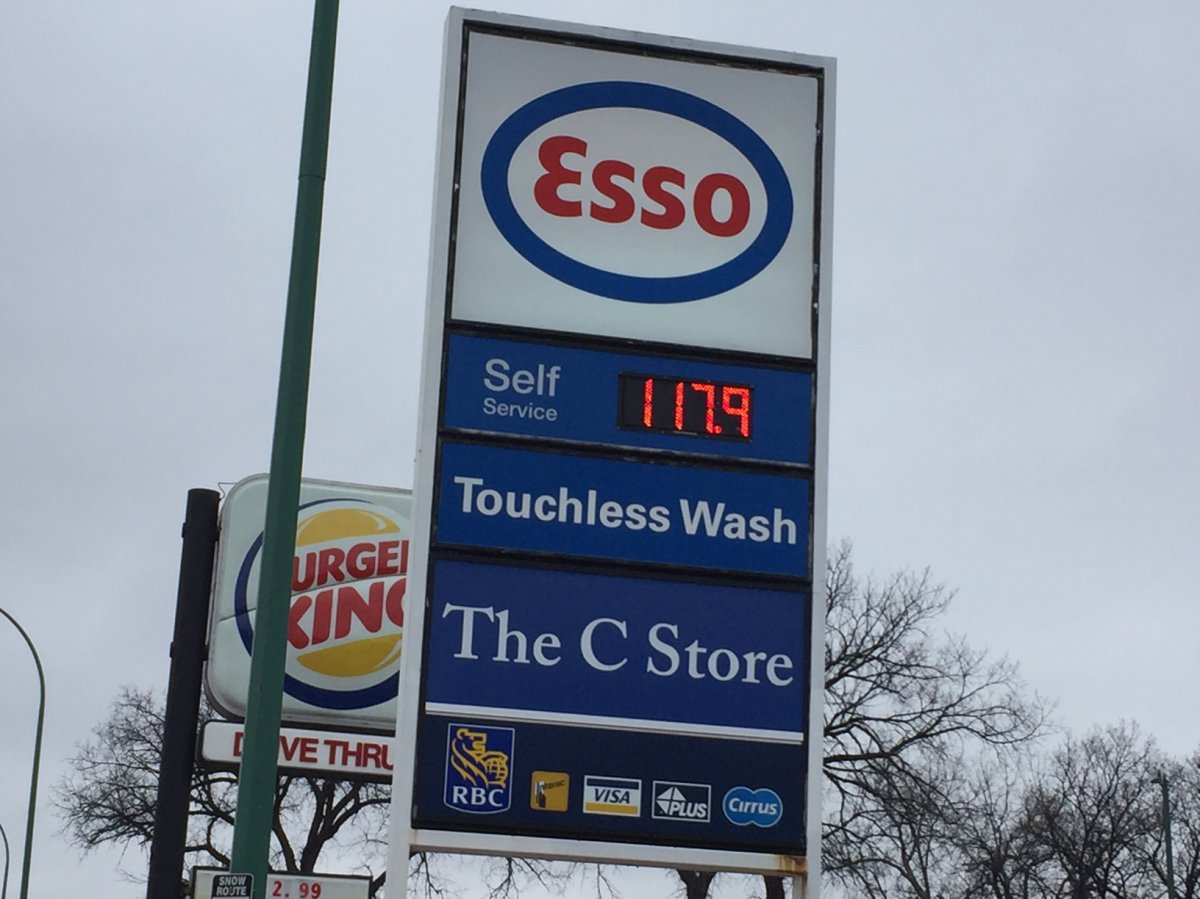 Gas prices were already up at some stations in Winnipeg on Wednesday afternoon.