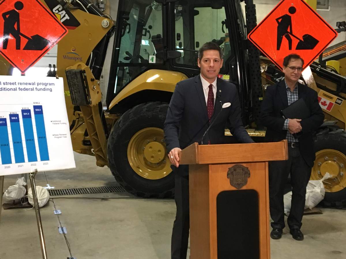 Winnipeg Mayor Brian Bowman speaks following the release of the city's list of roads it aims to repair in 2018.