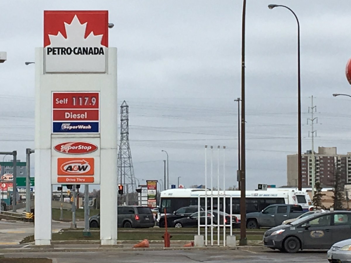 Gas prices jumped at Winnipeg stations Nov. 1.