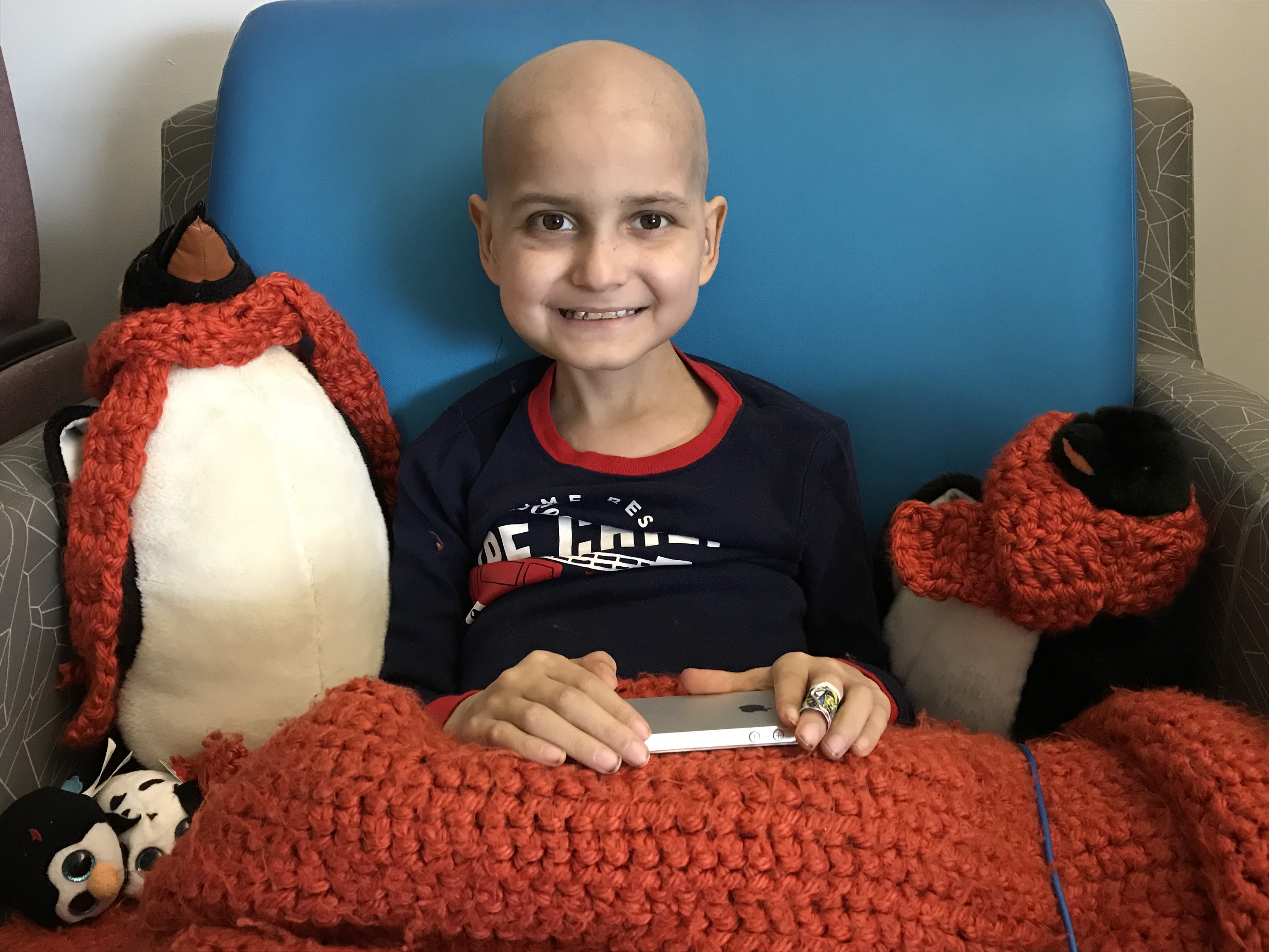 9 year old Jacob Thompson asks for cards to help celebrate his