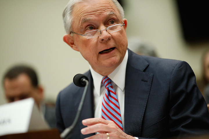 U.S. Attorney General Jeff Sessions testifies before a House Judiciary Committee hearing on oversight of the Justice Department on Capitol Hill in Washington, November 14, 2017. 