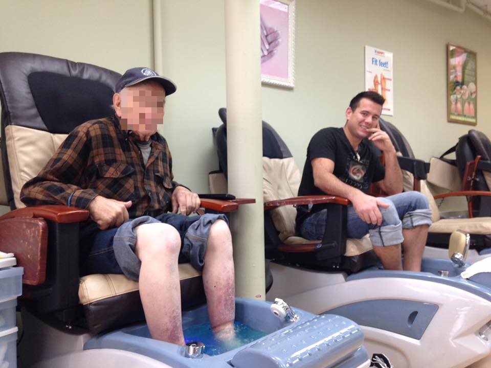 Lucas William Robert Robinson (right) pictured with his elder relative.