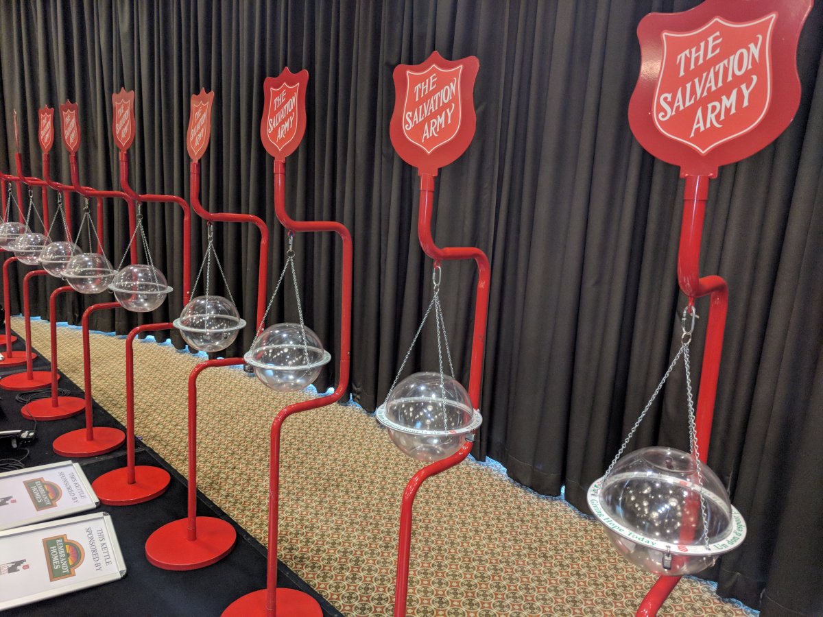 The Salvation Army is looking for more volunteers to help with their annual kettle campaign. (Photo: Jake Jeffrey/980 CFPL).