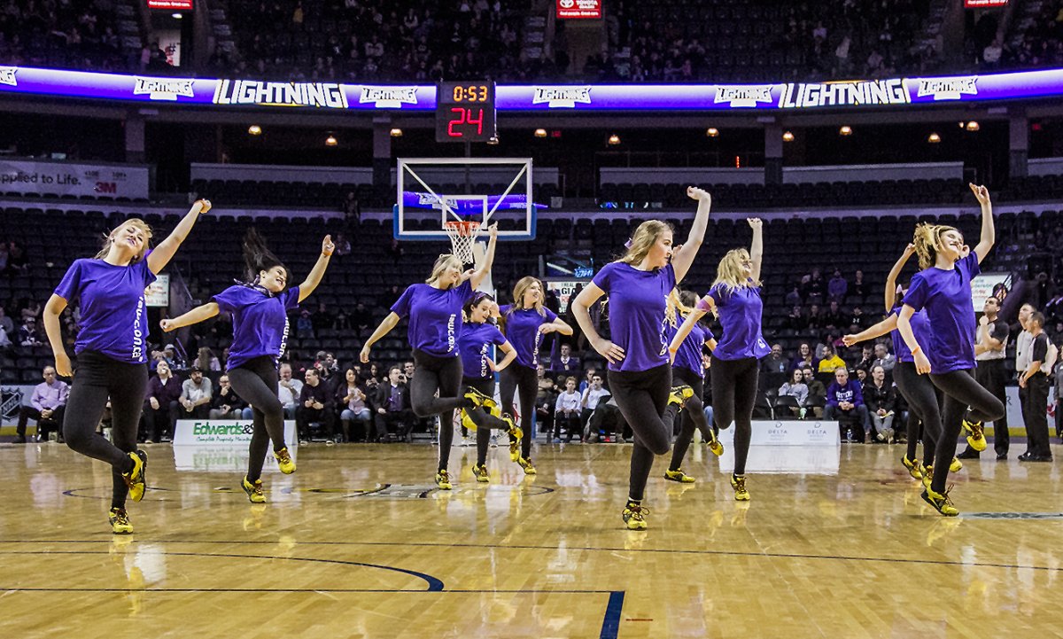 The London Lightning Dance Pack perform at the 2016 Shine the Light game.