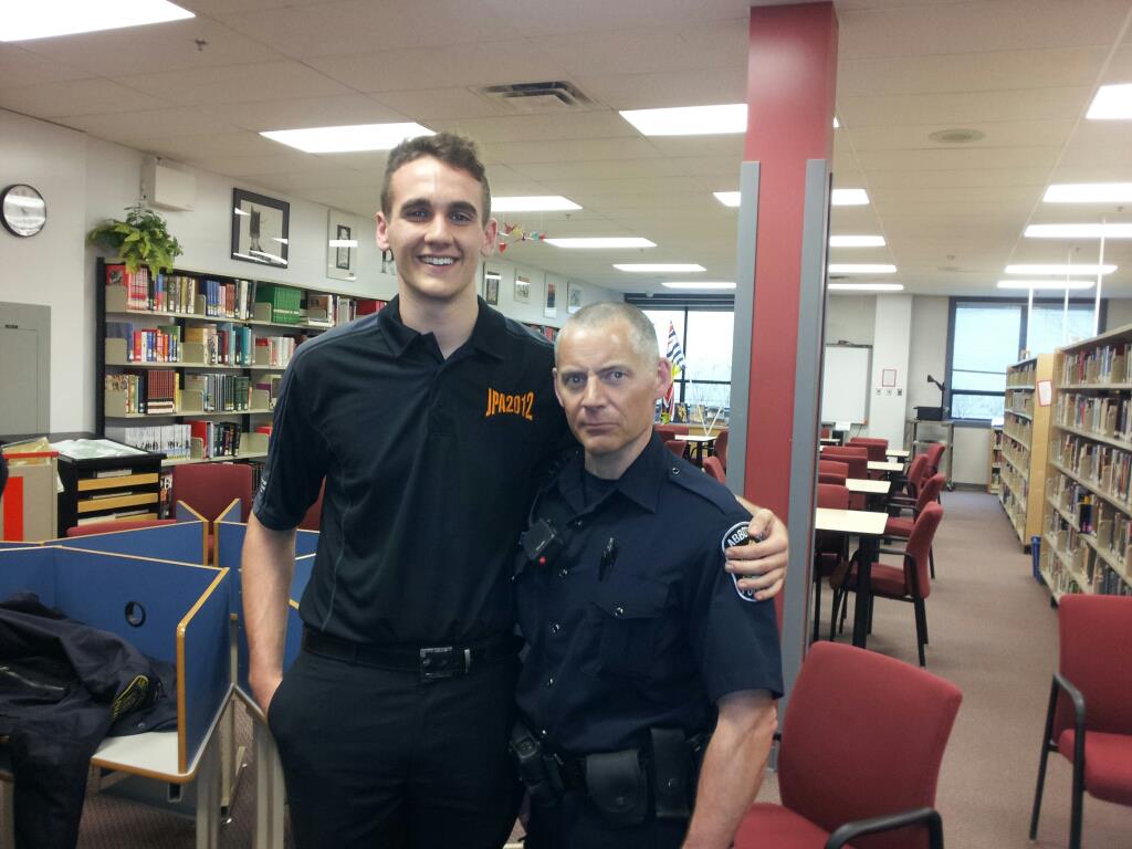 Mitchell Flann with Const. John Davidson.