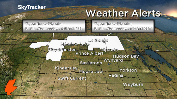 Environment Canada has issued a snowfall warning across parts of northern Saskatchewan.