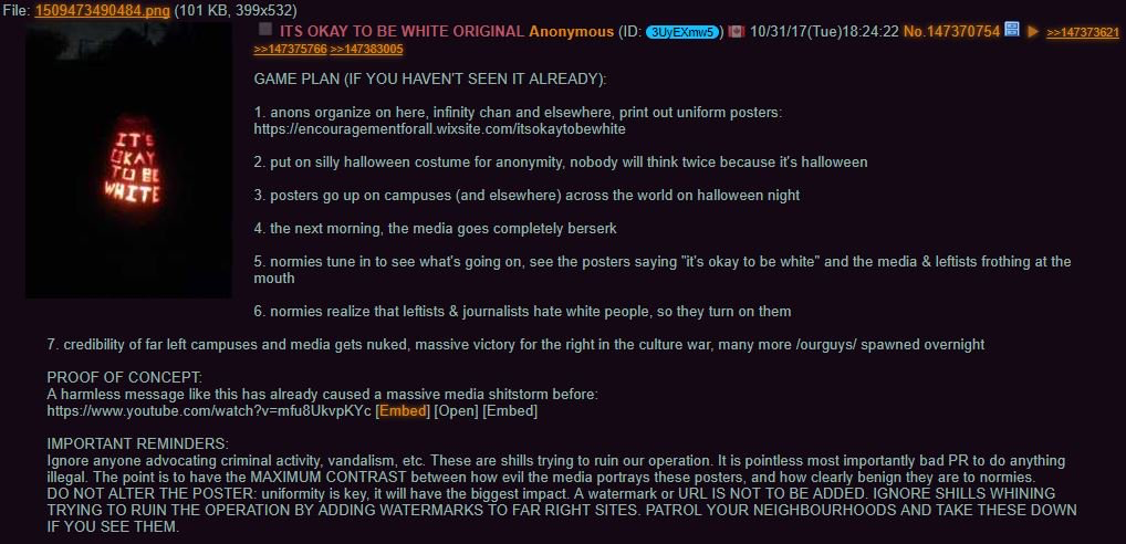 The original post on 4chan