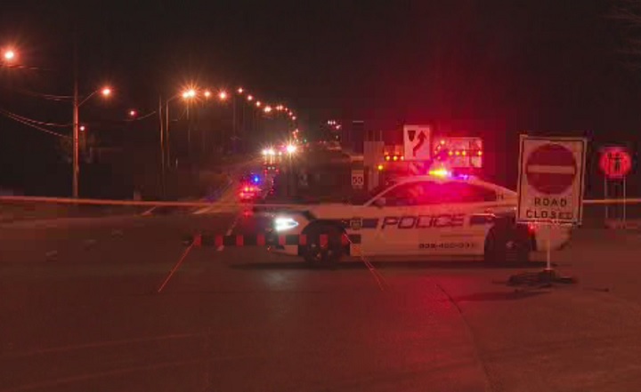 Peel Regional Police investigate the scene of a fatal pedestrian collision in Brampton on Nov. 21, 2017.