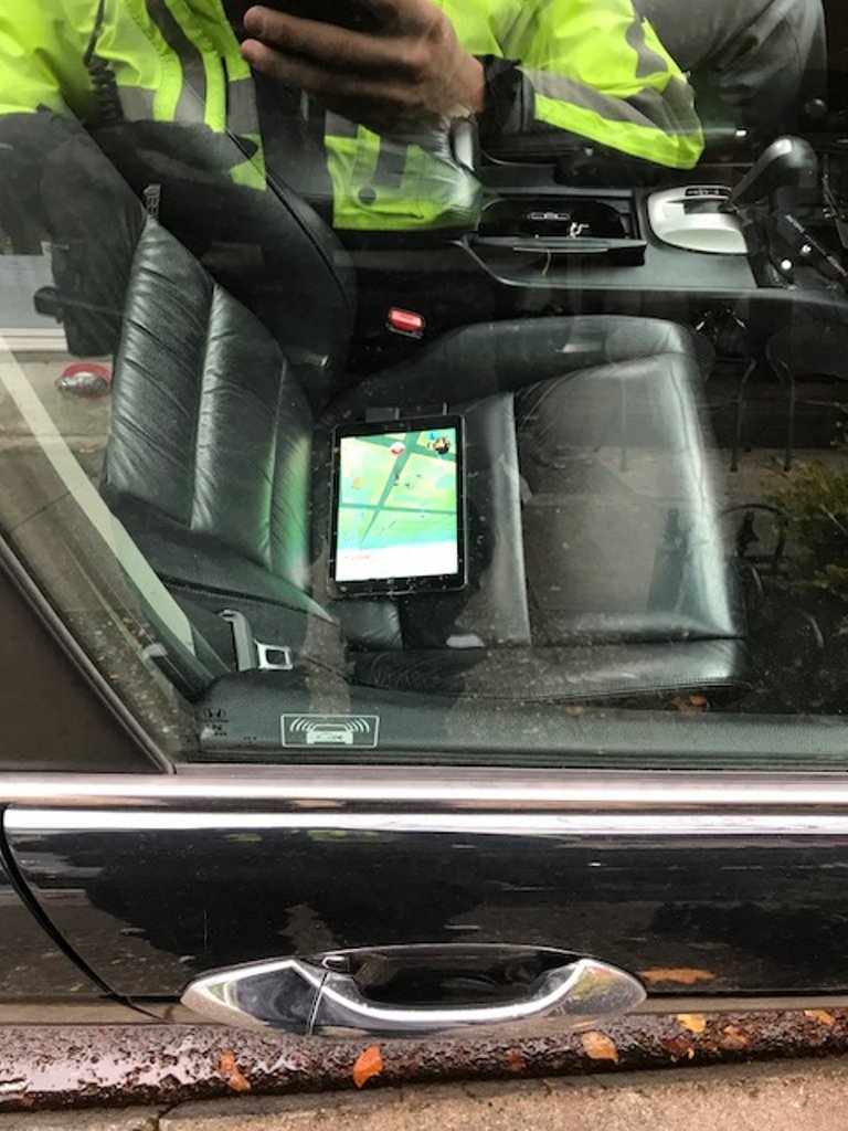 A Vancouver police photo of a device displaying a game of Pokemon Go.