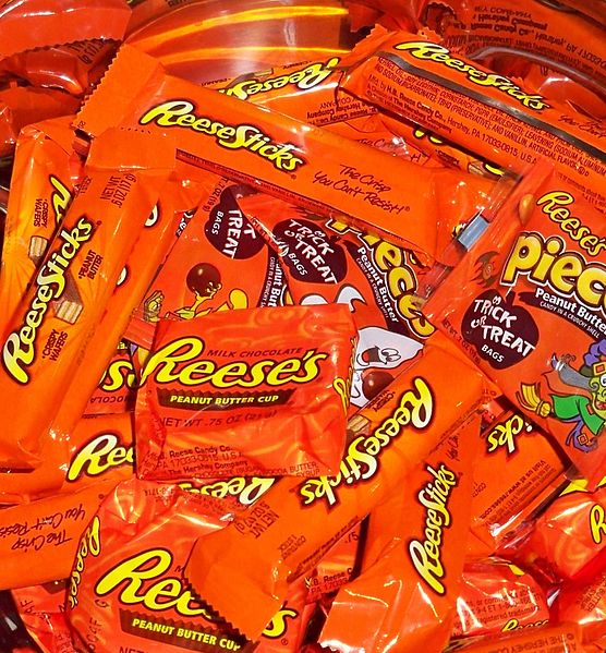 Reese products being handed out for Halloween in this stock photo.