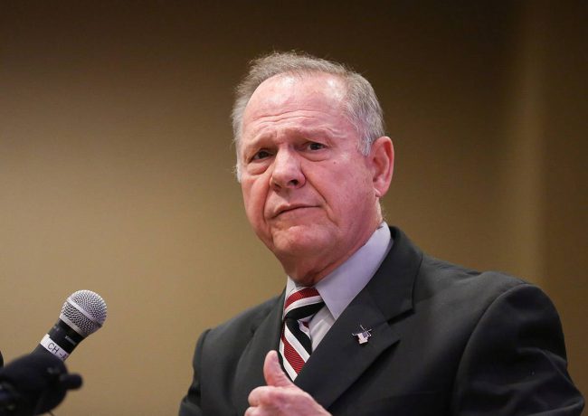Judge Roy Moore participates in the Mid-Alabama Republican Club’s Veterans Day Program in Vestavia Hills, Alabama, U.S., November 11, 2017.