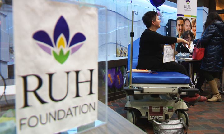 RUH staff took turns being stretcher-bound in the Saskatoon hospital on Giving Tuesday to raise funds for a new adult emergency room.