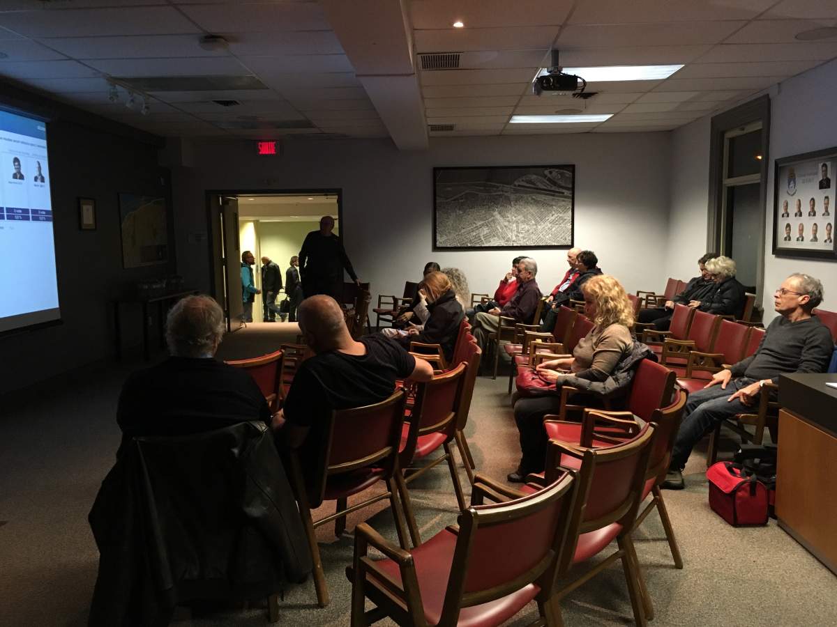 Saint-Lambert residents wait for results during the 2017 municipal elections, Sunday, Nov. 6, 2017.