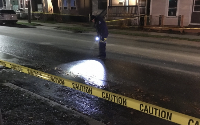 Police say officers responded to a report of a male running down the street covered in blood in the area of Pleasant Street and Starr Lane around 8:30 p.m.