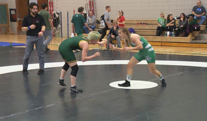The Saskatchewan Huskies wrestling team welcomed university and club teams to their education gym.