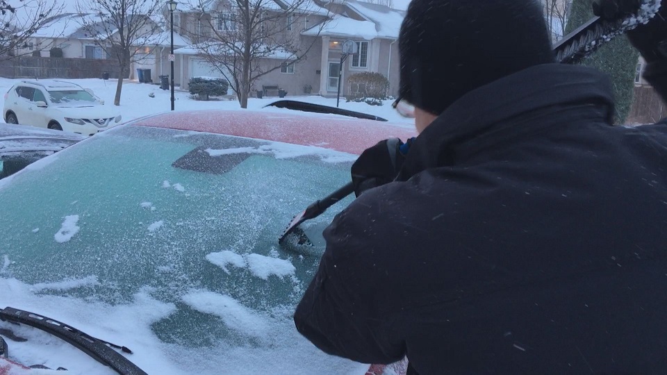 Scraping windshields has been a common activity in Manitoba this November.