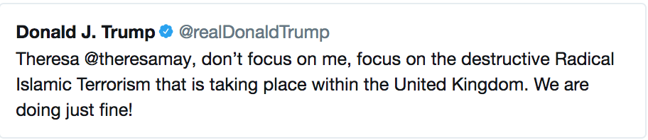 Theresa May condemned Donald Trump for tweeting anti-Muslim videos, Trump replies: ‘don’t focus on me’ - image