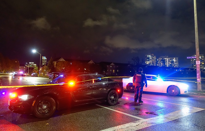 Scene of a shooting in Mississauga Thursday night.