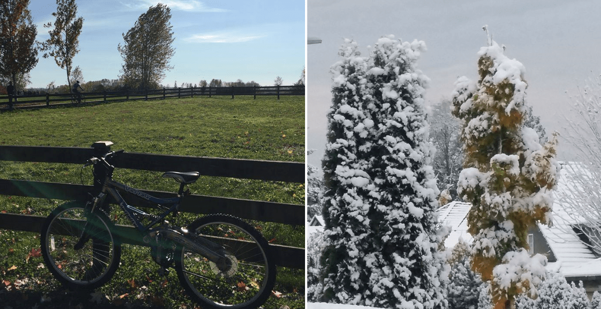 In just a matter of days... from sun to snow.