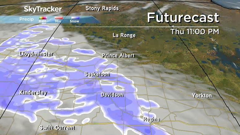 Snow will move in across the region Thursday evening as a low pressure system moves in.