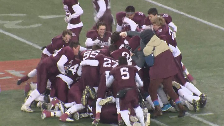 The St. Paul's Crusaders celebrate back to back high school football championships.