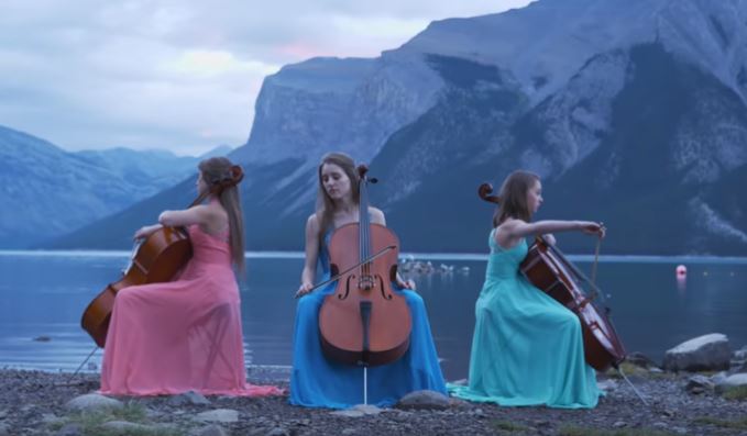 The Three Sisters Trio cello players dedicated their new song, Journey of Remembrance, to fallen soldiers. 