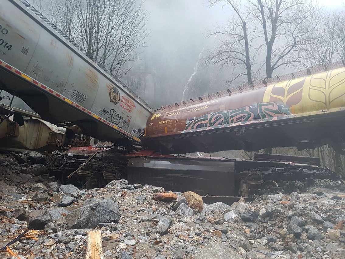 The train derailed near Hells Gate on Thursday. Crews are working to clear the site.