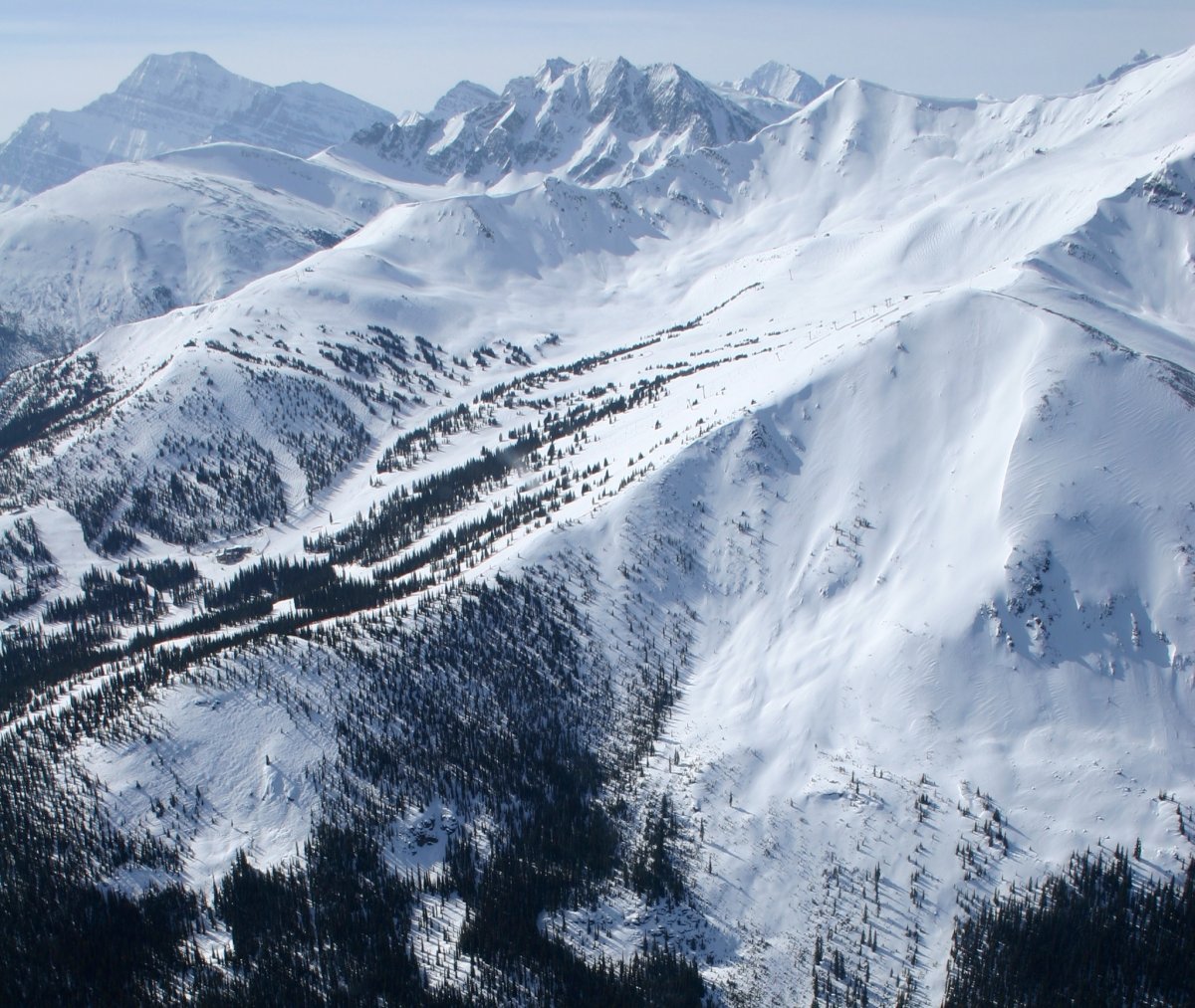 A photo showing the new Tres Hombres area at Marmot Basin ski and snowboard resort in Jasper National Park, Alberta. 