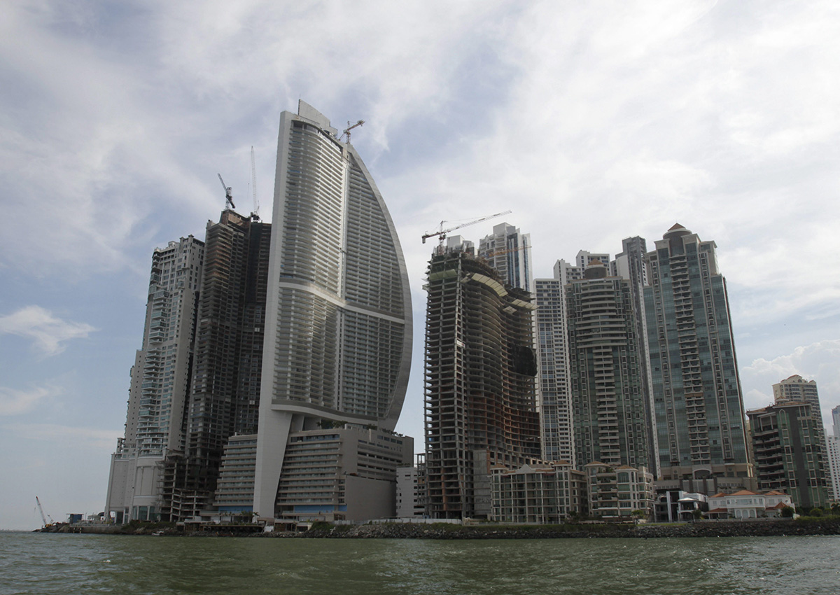 This July 4, 2011, file photo, shows the Trump Ocean Club International Hotel and Tower, third building from left, in Panama City. 