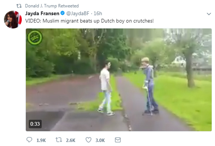 Donald Trump retweets anti-Muslim videos, White House says threat real even if videos aren’t - image